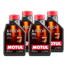  Kit 4 Litros Oleo De Motor Motul X-ech Lite 5w30 Sintetico 