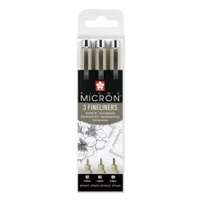 Sakura Pigma Micron 3 Microfibras Negras Set