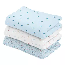 Kit 3 Cueiro Manta Flanelado Grande Aconchego Bebe Infantil