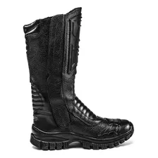 Bota Coturno Tatica Militar Motociclista Cano Longo Ziper