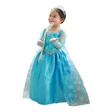 Disfraz Elsa Frozen Incluye Corona Y Varita 
