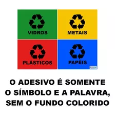 Adesivos Para Lixeiras Coleta Seletiva Kit 4 Un 