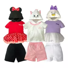 Kit 3 Conjuntos Disney Minnie, Marie, Daisy