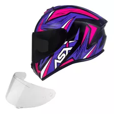 Combo Capacete + Viseira Fume De Moto Asx Draken - Cores