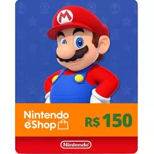 Cartão Nintendo Switch 3ds Wii U Eshop Brasil R$ 150 Reais