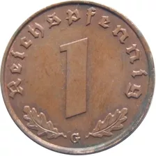 Alemanha - Moeda 1 Pfennig - 1.939 D - 2ª Guerra Mundial.