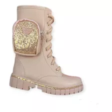 Bota/coturno Infantil Bolsinha Cano Baixo Rose-