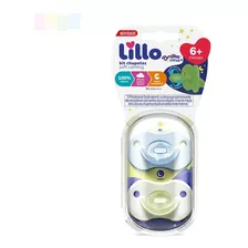 Kit 2 Chupetas Soft Calming Brilha No Escuro Fase 2