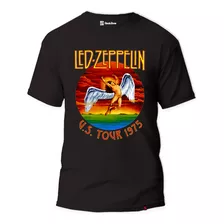 Camiseta Rock Band Led Zeppelin Us Tour 75 Angel America