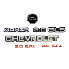 Kit Emblemas Chevrolet Monza Gls 2.0 2.0 Efi + Capo