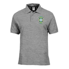 Seleção Camiseta Gola Polo Bordado Malha Piquet Brasil