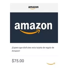 Tarjeta Amazon Gift Card 75 Dólares Usa - Código Original
