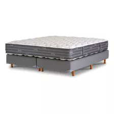 Sommier Europea La Cardeuse Privelle Queen De 190cmx160cm Gris Con Base Dividida