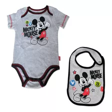 Kit Bebê Com Body, Calça E Babador Mickey - Disney Baby