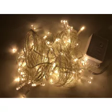 Lineal Led 100 Luces Navidad 8m Luz Calida Amarillo C Blanco