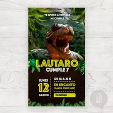 Invitación Digital Jurassic Park Dinosaurios Personalizada