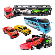 Kit Caminhão Carreta Cegonha Ônibus Carro Brinquedo Barato