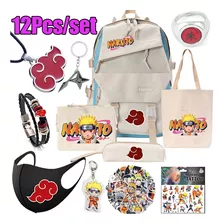 Mochila De 12 Piezas Anime Naruto, Conjunto De Mochila Para