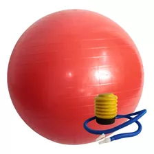 Bola De Ginástica Vermelha 75cm Com Bomba De Ar Manual