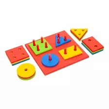 Brinquedo Educativo Pedagógico Montessori Formas Geométricas Cor Colorido