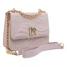 Bolsa Feminina Transversal Lateral De Ombro Alça De Corrente Cor Off-white