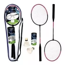 Kit Esporte Badminton Com 2 Raquetes 2 Petecas E Bolsa