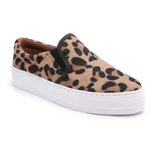 Sapatênis Tenis Feminino Tenehi Detalhes Onça Slip On 