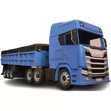 Carreta Scânia R450 Truck Graneleiro Gigante Mdf Miniatura