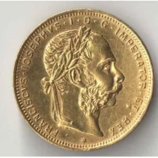 Austria 8 Florins Ou 20 Francos 1892 6,45 Gramas Ouro 900 