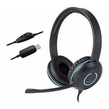 Auriculares Estereo Usb Audifonos Y Microfono Con Anulacion Color 1 Unit Color De La Luz Cyber Acoustics