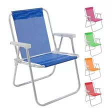 Cadeira De Praia Alta Em Alumínio Sannet Cores Variadas Bel