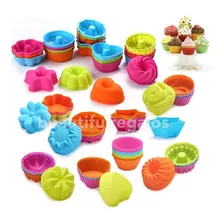 Moldes X 12 Cupcakes Silicona Muffin Reutilizables