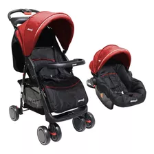 Coche De Paseo Avanti Spezia Travel System Rojo Con Chasis Color Negro