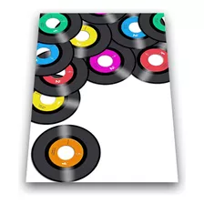 Plaquinha De Decoração De Discos Lp Notas Musicais