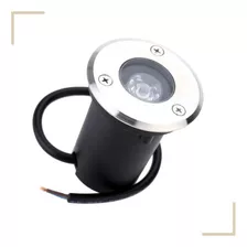 Balizador Spot Led Chão Piso Jardim 1w Embutir Blindado Solo Cor Da Estrutura Preto - Branco Frio Cor Da Cúpula Prateado