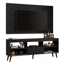 Rack Painel Para Tv Até 65 Polegadas C/ Pés Detroit P Madesa Cor Preto