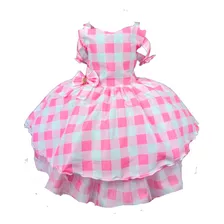 Vestido Princesa Belli Rosa Xadrez Barbie