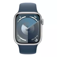 Applewatch Series 9 41mm Gps Cx Alumínio Prata Pulseira Azul