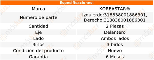 2- Bases Amortiguador Delanteras Ix35 L4 2.0l 15 Koreastar Foto 2