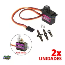 Kit Combo 2 Servo Full Engrenagem Metal 9g Mg90s Hobbygoias