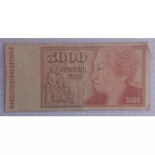 Billete 5,000 Pesos Chilenos (gabriela Mistral) Año 2005