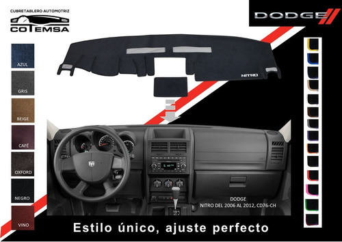 Cubretablero Automotriz (color) Dodge Nitro Del 2006 Al 2012 Foto 2