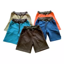 Kit 7 Shorts De Moletom Roupa Infantil Menino Oferta Cores