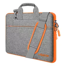 Bolso Protector Para Notebook Hseok, Gris Y Naranja 14''