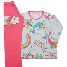 Kit 4 Pijamas Infantil Menina Inverno Roupa Criança