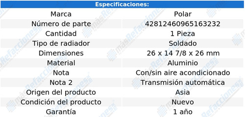 Radiador Pontiac Sunfire 2000 2001 2002 L4 2.2/2.4 Foto 2