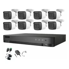 Hikvision Kit 8 Cámaras Metálicas De Videovigilancia Exterior Hik5mpslq-kit(b)8csc Micrófono Incorporado Alta Calidad Circuito Cerrado Cctv Hik5mpslq-kit(b) Facil Instalación