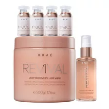 Braé Revival Máscara, Óleo Gorgeous E 4 Ampolas - 6 Itens 