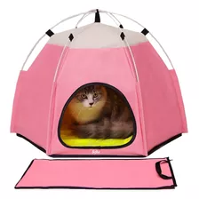 Soku Casa Perro Gato Mascota Carpa Interior Portable Estilo Color Rosa