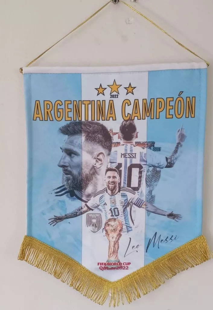 Banderín Messi Campeón Argentina Qatar 2022